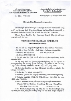 THƯ CHÀO GIÁ CẠNH TRANH