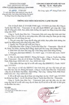 Thông báo mời chào hàng cạnh tranh gói: Cung cấp đồ uống, giải nhiệt, thực phẩm dinh dưỡng cho người lao động trong mùa nắng nóng năm 2024