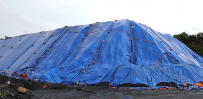 Các kho than được che phủ bạt kín bạt đảm bảo chắc chắn