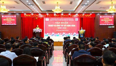 Ảnh: Toàn cảnh lớp tập huấn nghiệp vụ công tác xây dựng Đảng