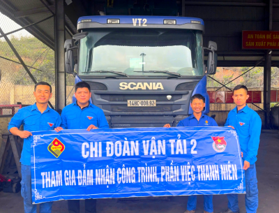 Ảnh: Công trình chào mừng ngày thành lập đoàn 26/3 của đoàn viên Thanh niên Chi đoàn Vận Tải 2