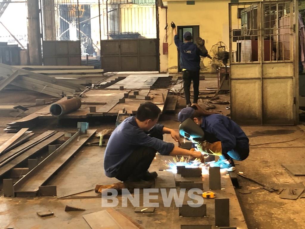 Ca làm việc tại Công ty cổ phần Chế tạo máy - Vinacomin. Ảnh: Thảo Nguyên/BNEWS/TTXVN