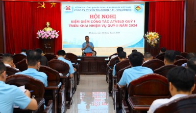 Quang cảnh Hội nghị kiểm điểm công tác AT-VSLĐ quý I/2024