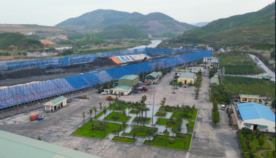 Hệ thống khuôn viên cây xanh, lưới chắn bụi được đầu tư tại các kho, bến xuất than góp phần giảm thiểu phát tán bụi trong quá trình sản xuất.